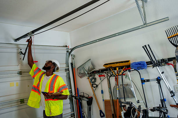 Professional Garage Door Roller Replacement technician working in Riverside, NY